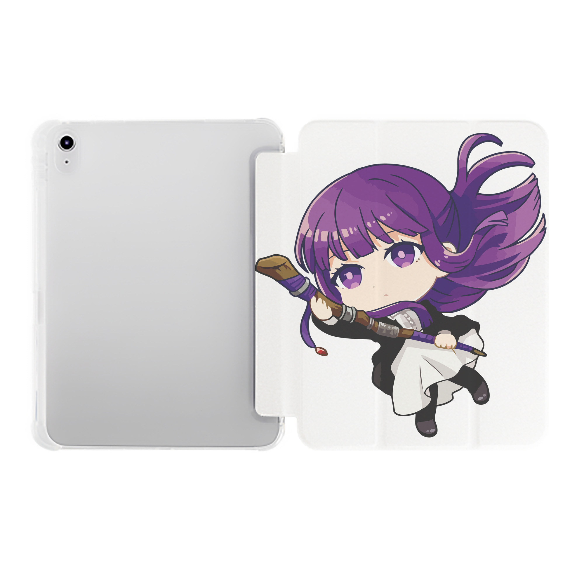 （画像用） 葬送のフリーレン Frieren IPad ケース ペン収納付き 三つ折りスタンド PUレザー×シリコン 対応機種9.5/10.5/10.9インチ